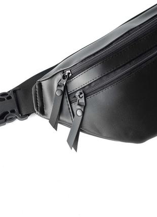 Мужская поясная сумка бананка из экокожи azolчерная