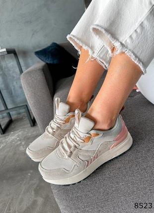 Sale! жіночі замшеві кросівки бежеві натуральна замша весна осінь