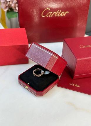 Серебряное колечко кольца в позолоте в стиле cartier clash5 фото