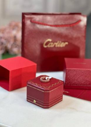 Серебряное колечко кольца в позолоте в стиле cartier clash9 фото