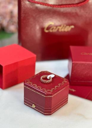 Серебряное колечко кольца в позолоте в стиле cartier clash8 фото