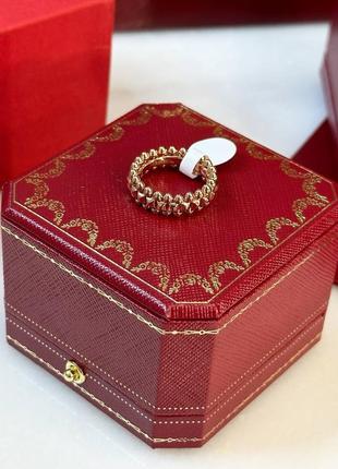 Серебряное колечко кольца в позолоте в стиле cartier clash3 фото