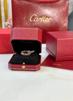 Серебряное колечко кольца в позолоте в стиле cartier clash6 фото