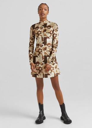Бархатное мини платье bershka 3