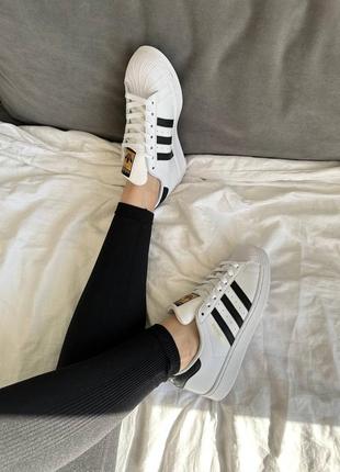 Жіночі/чоловічі кросівки adidas superstar 2w white /  black premium6 фото