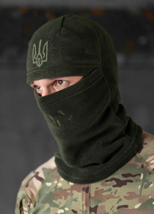 Балаклава зимняя флисовая тактическая хаки олива герб! балаклава флісова зимова тактична хакі олива!