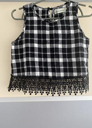 Майка топ в клітинкуheart & bows
