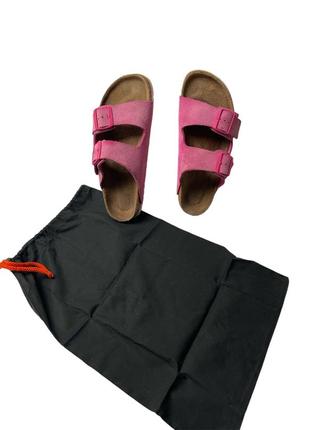 Розовые замшевые шлепанцы birkenstock arizona bs