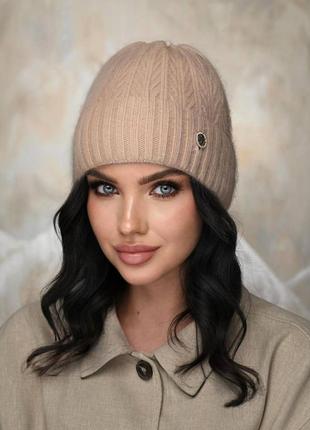 Шапка ангора флис