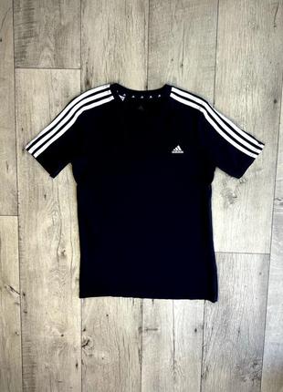 Adidas футболка 13-14 лет 164 см подростковая синяя оригинал