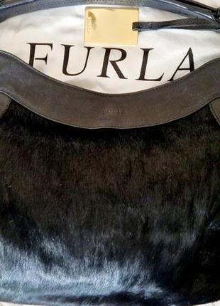 Вінтажна сумочка furla з телячої шкіри у стилі поні