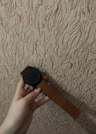 Качественные базовые коричневые мужские часы с ремешком из кожи кожаные мужские часы