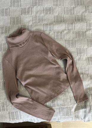 Рожево-коричневий гольф у рубчик zara
