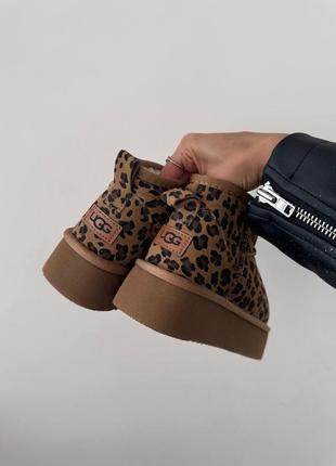 Угги ugg кольору ultra mini platform ginger leopard suede4 фото