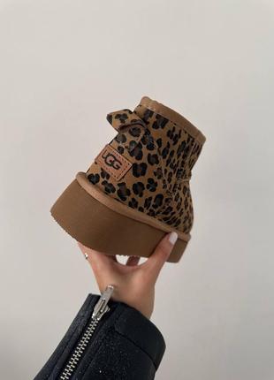 Угги ugg кольору ultra mini platform ginger leopard suede7 фото