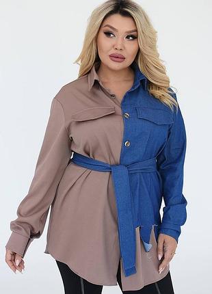 Рубашка комбинированная