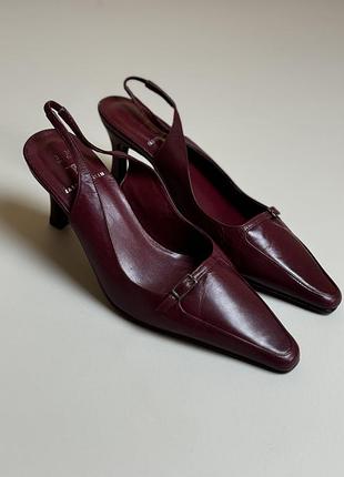 Кожаные слингбеки туфли в стиле zara