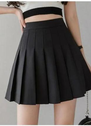 Мини-юбка юбочка в корейском стиле черная xs размер xs