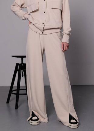 Костюм в кэжуал стиле брюки с карманами +кофта на кнопках6 фото