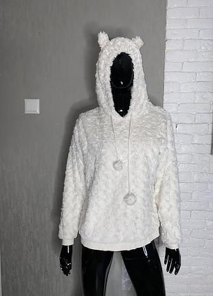 Волохате худи мкховушку с капюшоном nutmeg, xl