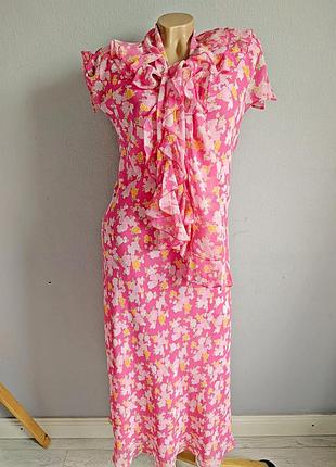 Романтична сукня із 100% шовку з шарфом*