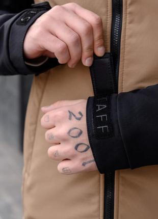Демісезонна чоловіча куртка staff soft shell ob beige & black