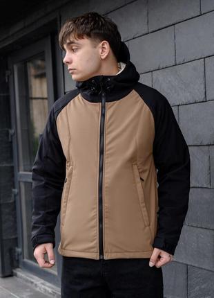 Демісезонна чоловіча куртка staff soft shell ob beige & black