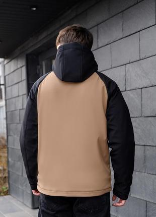 Демісезонна чоловіча куртка staff soft shell ob beige & black
