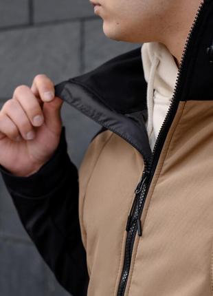 Демісезонна чоловіча куртка staff soft shell ob beige & black