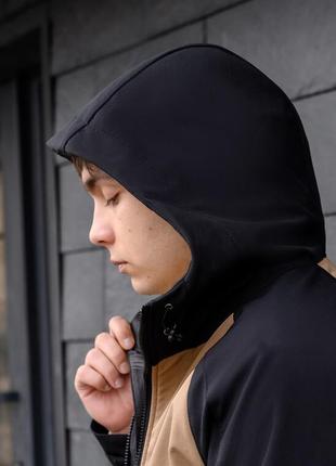 Демісезонна чоловіча куртка staff soft shell ob beige & black