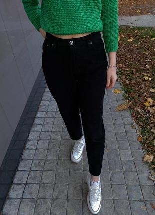 Вельветові штани чорні сом широкі джинси