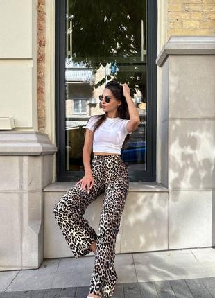 Леопардові джинси палаццо