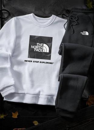 Мужской теплый спортивный костюм The North Face свитшот и штаны | спортивный костюм на флисе зе норс фейс топ