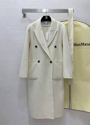 Пальто max mara бежевое