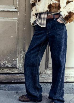 Джинси wide-leg slouchy trf із середньою посадкою