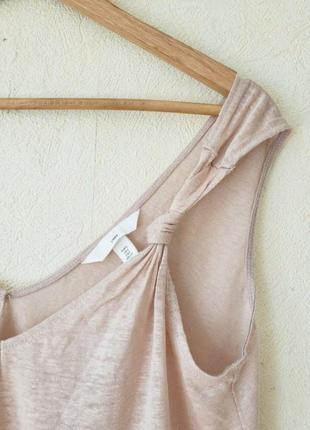Льняной 100 % лен  топ блуза h&m linen brand6 фото