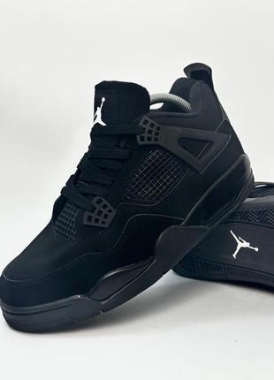 Кроссовки nike air jordan 4 retro (black mat)5 фото