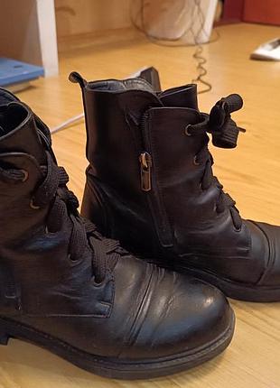 Ботинки демисезонные из натуральной кожи утепленные