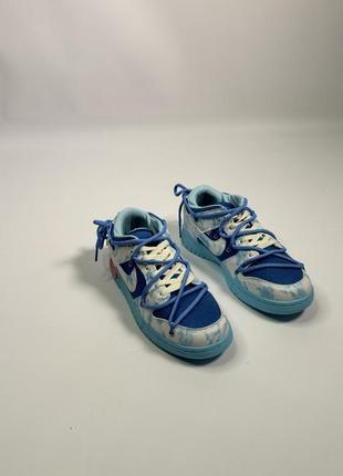 Кроссовки nike sb dunk x off white blue3 фото