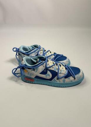 Кроссовки nike sb dunk x off white blue5 фото