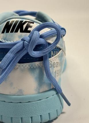 Кроссовки nike sb foot x off white blue6 фото