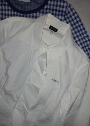 Блуза рубашка белая armani jeans3 фото