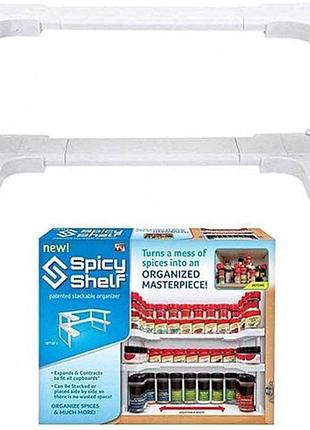 Полочка стеллаж для специй и баночек в тумбочку на кухню