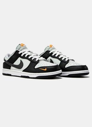 Кроссовки nike dunk low black total orange mini swoosh