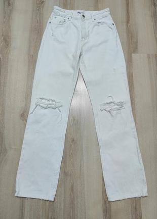 Високі щільні джинси палаццо, прямі щільні джинси zara розмір xs-s6 фото