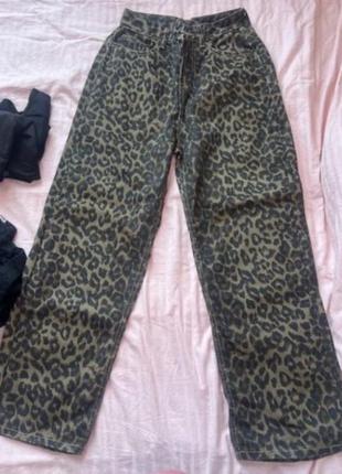 Леоппардові джинси мом фіт