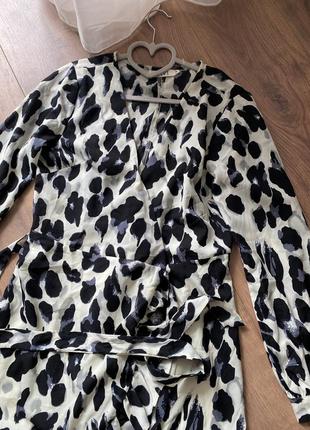 Сукня у леопардовий принт на запах платье3 фото