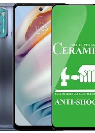 Захисне скло-плівка fiji ceramics для motorola moto g60 повна проклейка чорний