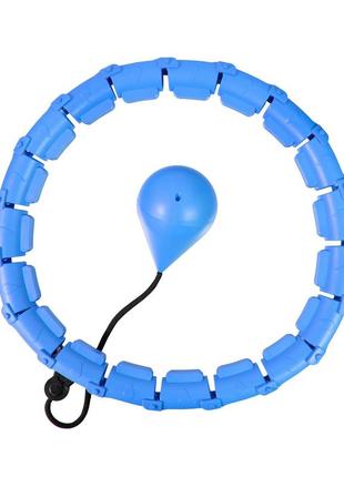 Комплект хулахуп с грузом для похудения hoola hoop синий и резинки для фитнеса fitness (5 шт./уп.) (st)5 фото