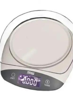 Ваги кухонні цифрові зі знімною чашею до 3 кг dsp kd-7003 сірий